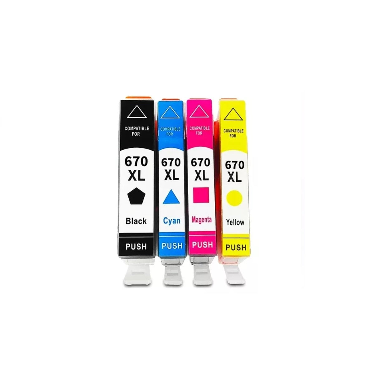 Pack 4 Tintas Compatibles 670xl B/c/m/y 3525 4615 4625 5525-GENERICO-tintas-para-impresora-en-santiago