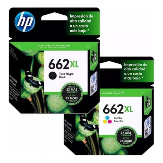 Pack Cartuchos Tinta HP 662XL Original – Negro y Tricolor HP