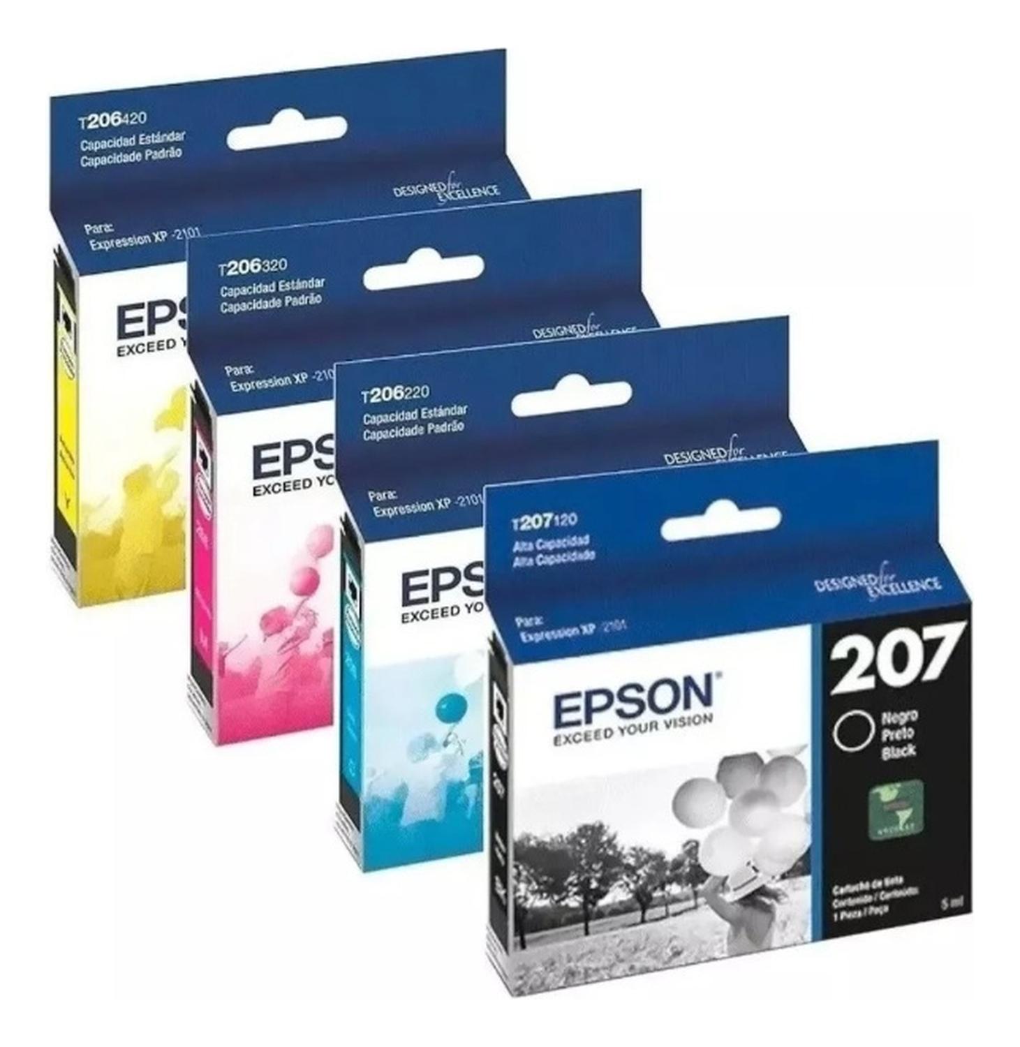 Pack Cartuchos Epson 206/207 Original XP-2101 – Tecno Insumos
