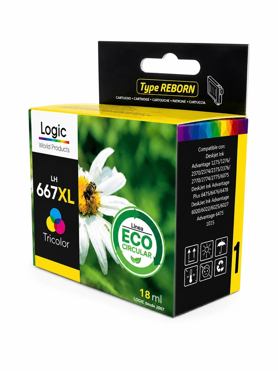 Cartucho de Tinta Alternativo HP 667XL Tricolor