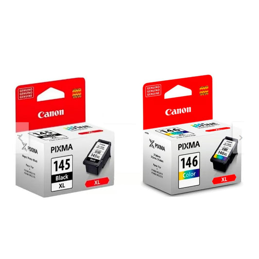 Pack Cartuchos Canon 145XL-146XL Original. Negro / Tricolor-CANON-tintas-para-impresora-en-santiago