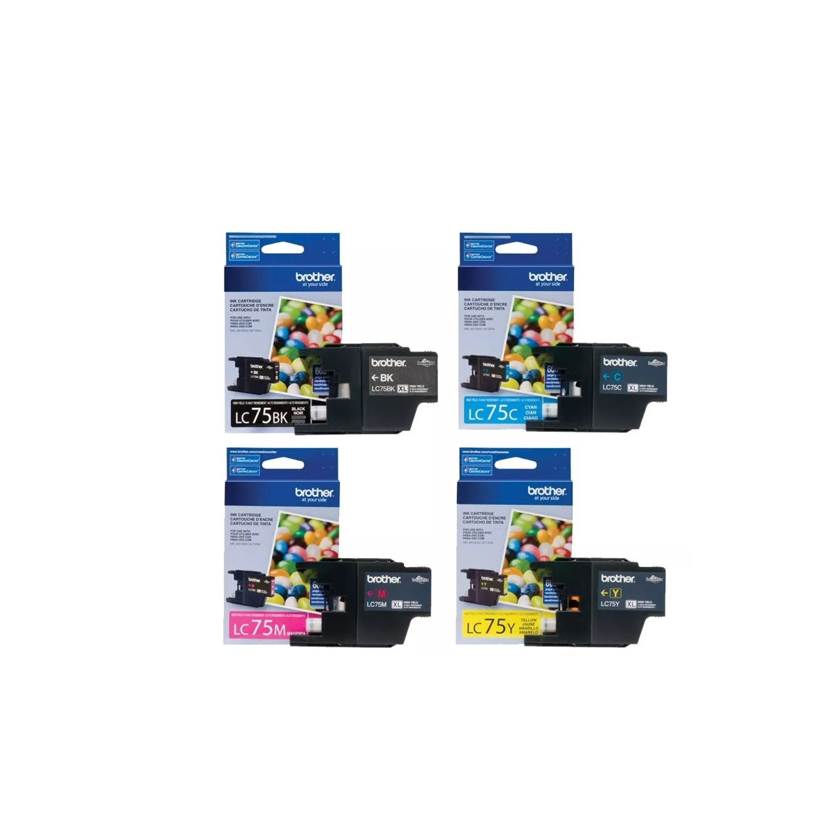 Pack Cartuchos Brother LC75XL Original N/M/C/Y-BROTHER-tintas-para-impresora-en-santiago