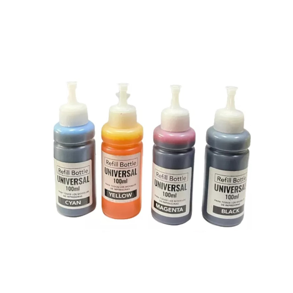 Pack Tintas100 ML Universales N/M/C/Y-GENERICO-tintas-para-impresora-en-santiago