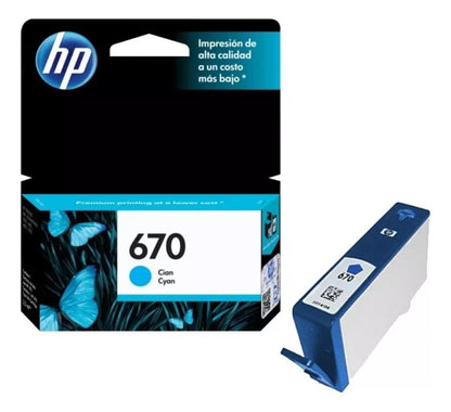 Cartucho Tinta HP 670 Cian Original HP