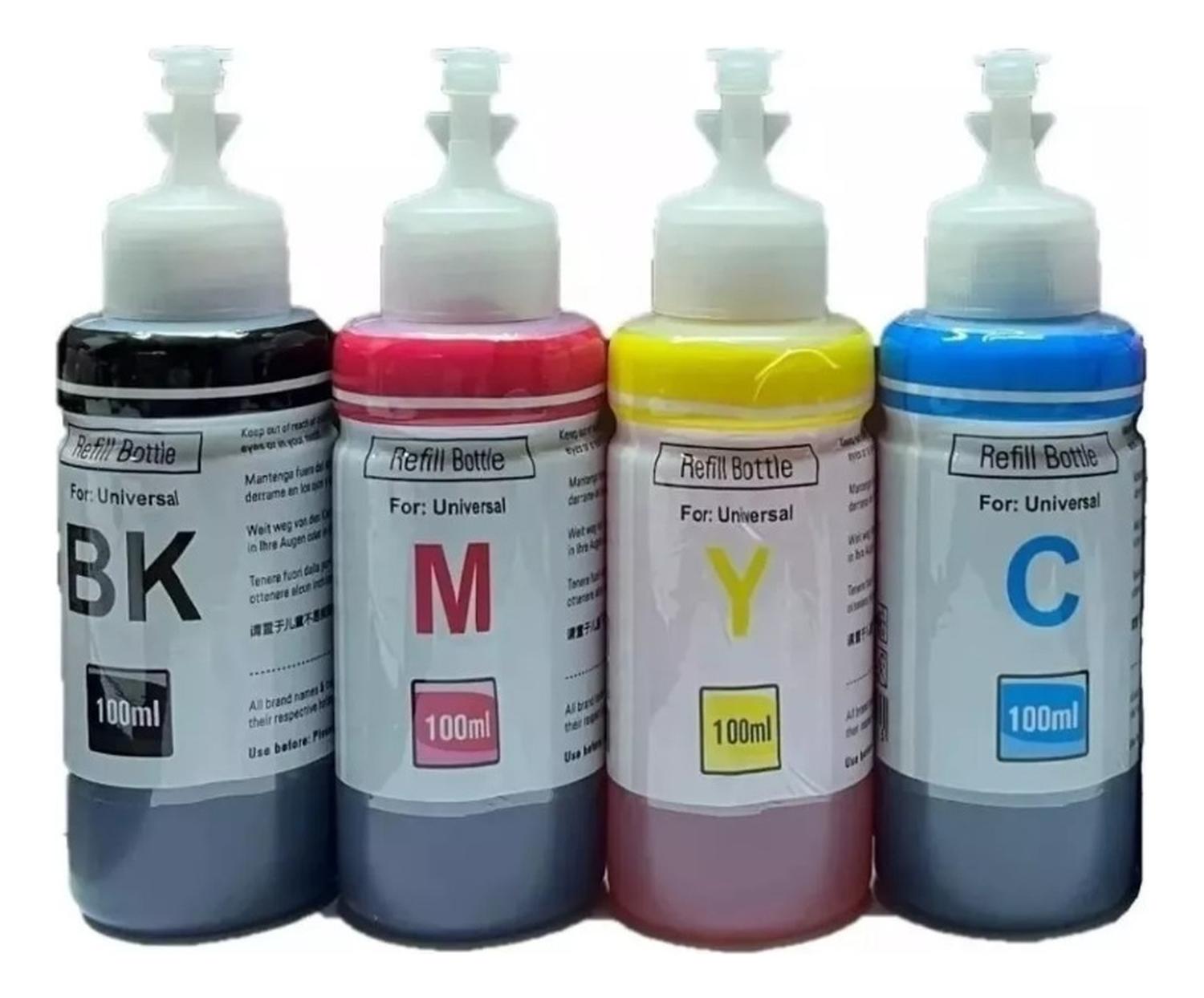 Botellas de Tintas 100 Ml Universales Pack Genérico