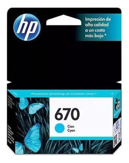 Cartucho Tinta HP 670 Cian Original HP