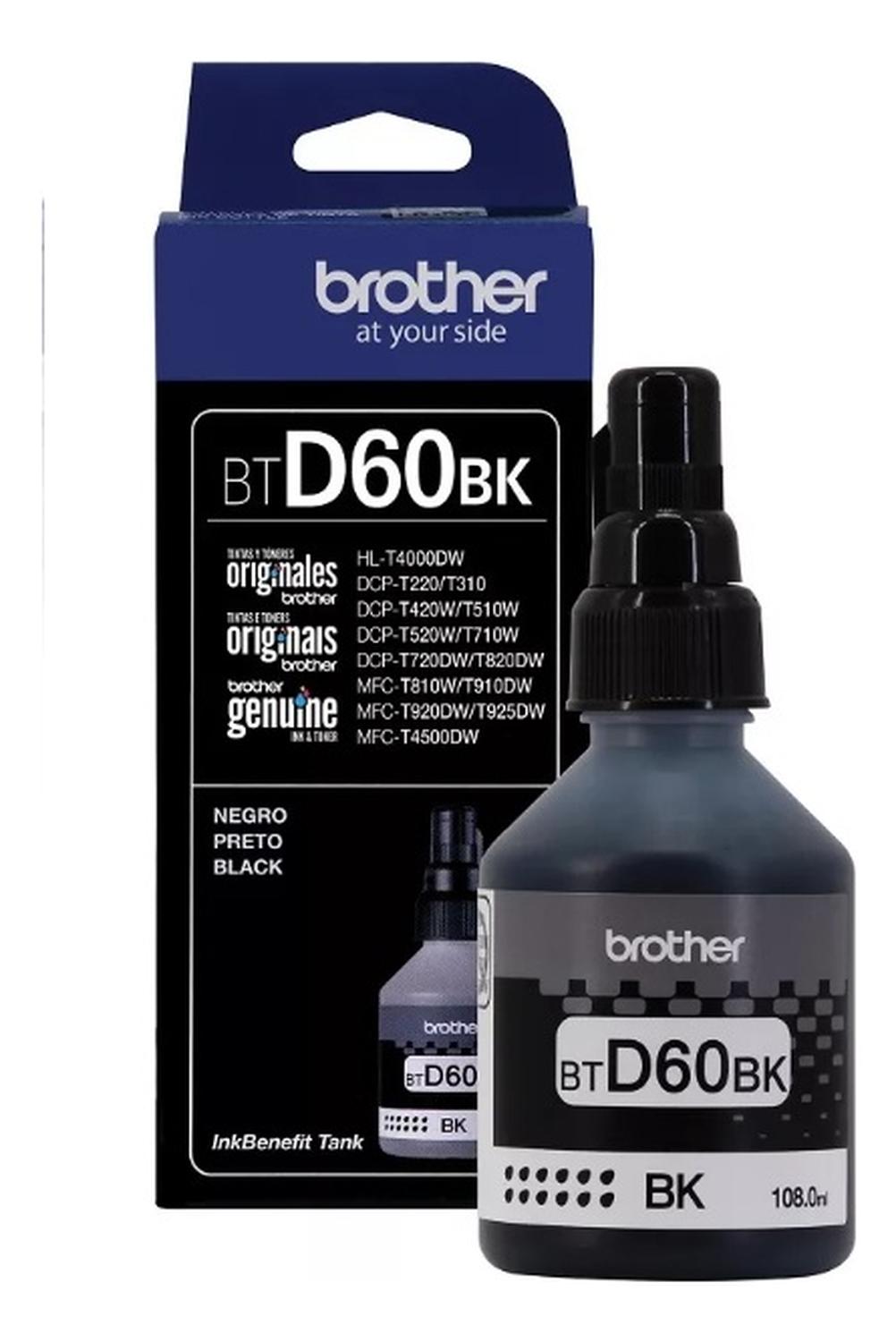 Botella de Tinta Brother Btd60 Negro Original Brother