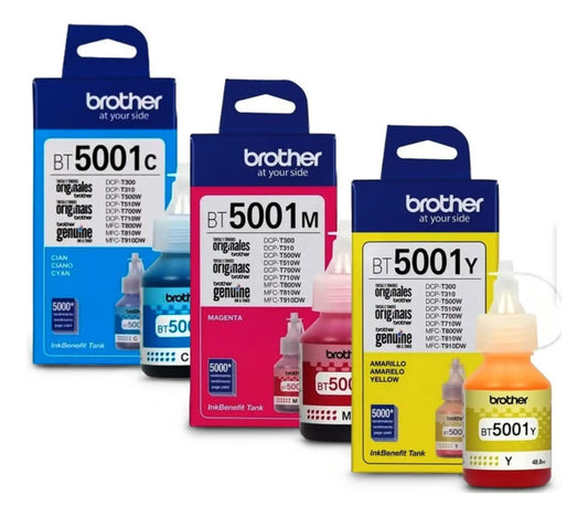 Botellas de Tintas Brother BT5001 M/C/Y Original Pack Brother
