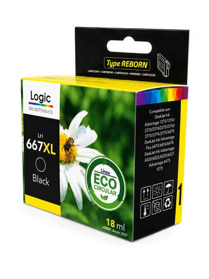 Cartucho de Tinta Alternativo HP 667XL Negro