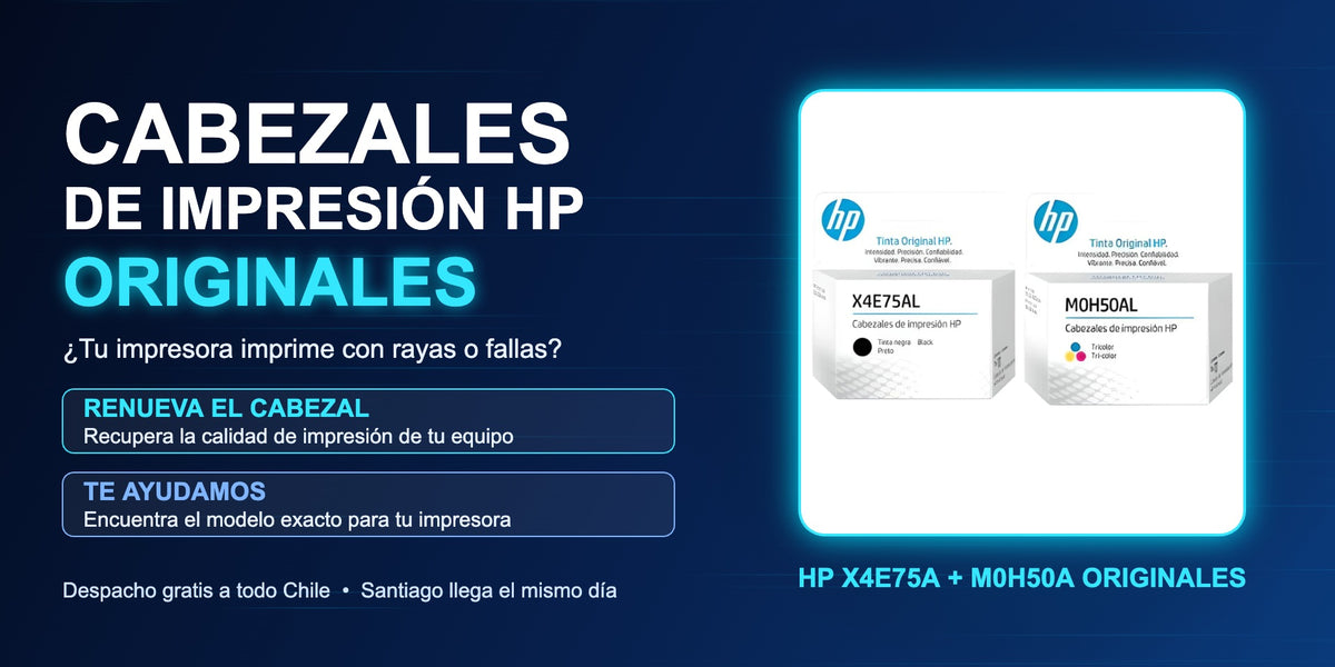 Cabezales de impresión HP originales: pack HP X4E75A y M0H50A