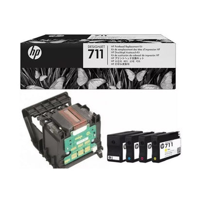 Pack Cabezal + 4 Tintas Hp 711 Originales