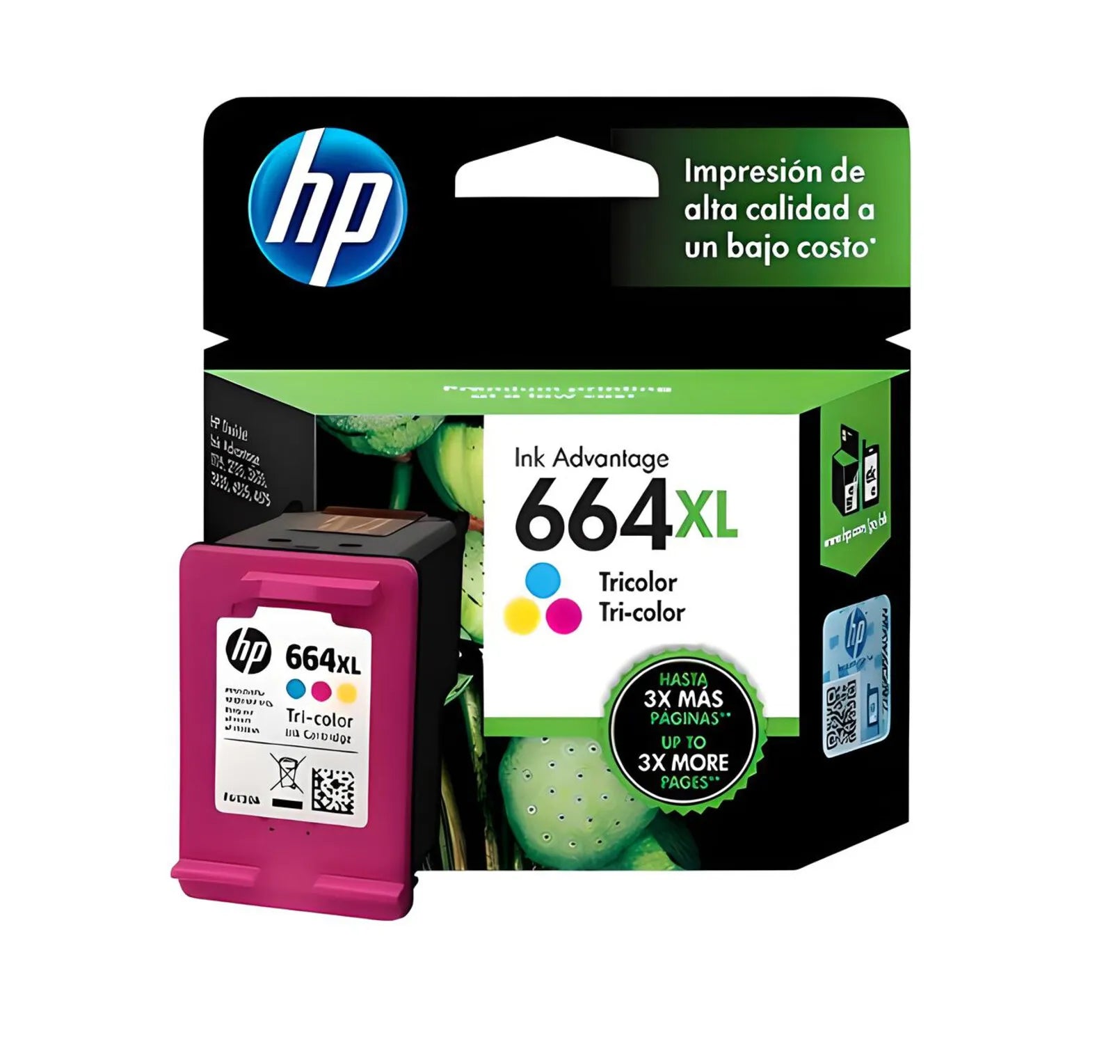 Cartucho Tinta HP 664XL Tricolor Original – Alto Rendimiento HP
