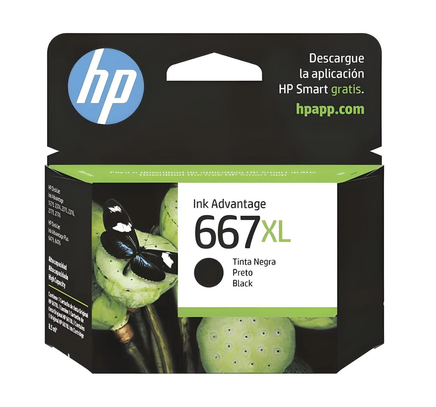 Cartucho de Tinta HP 667XL Negro Original – Alto Rendimiento