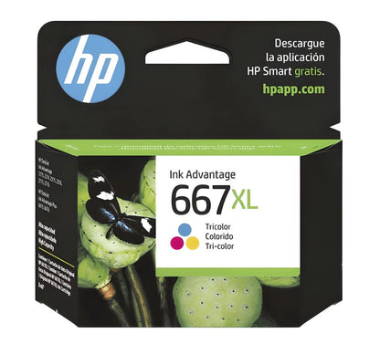 Cartucho de Tinta HP 667XL Tricolor Original – Alto Rendimiento