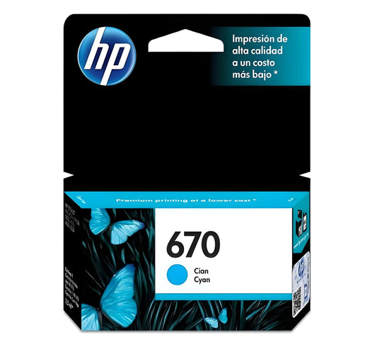Cartucho de Tinta HP 670 Cian Original