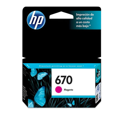 Pack Cartuchos de Tinta HP 670 CMY Original – Cian, Magenta y Amarillo