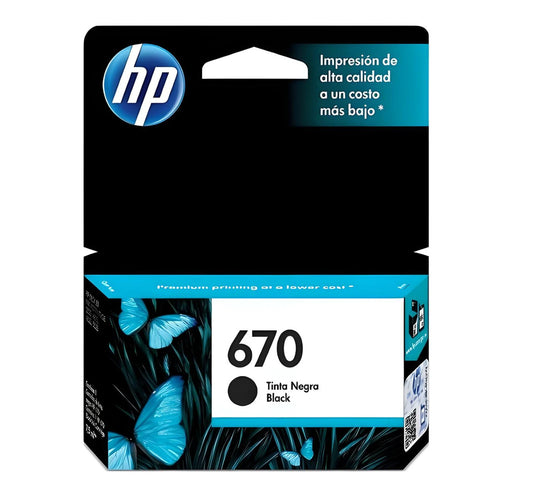 Cartucho de Tinta HP 670 Negro Original