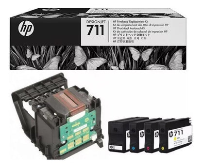 Cabezal Impresión HP 711 + 4 Tintas Original HP