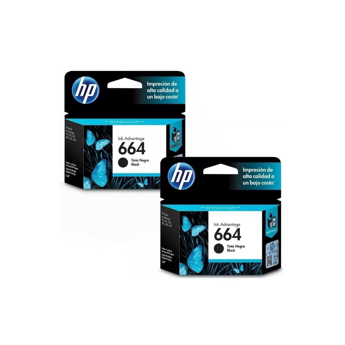 Pack 2 Cartuchos hp 664 Negro Original 1115/2135/3635/3835