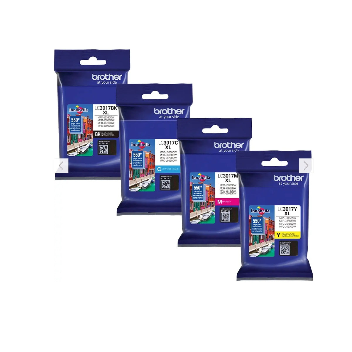 Pack Cartuchos Brother LC3017 Original N/M/C/Y