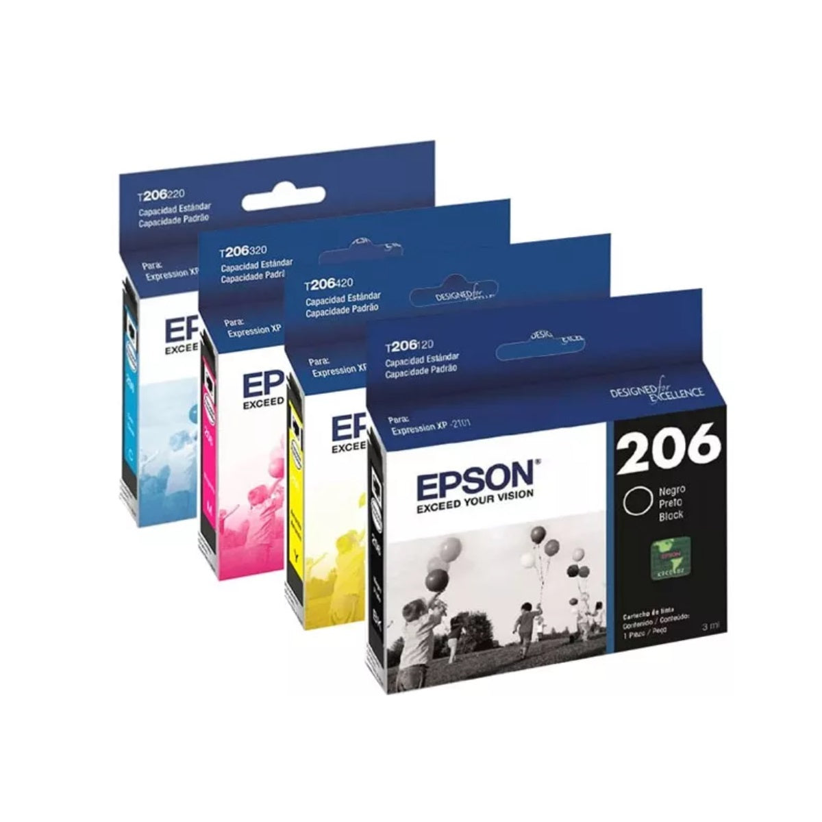 Pack Cartuchos Epson 206 Original N/M/C/Y