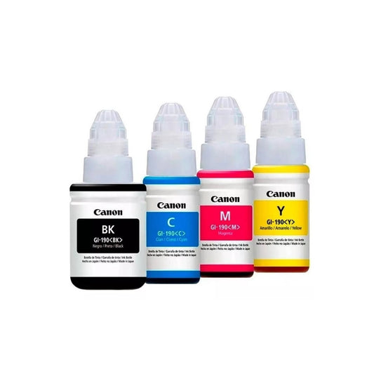 Pack Tintas Canon 190 Originales N/M/C/Y