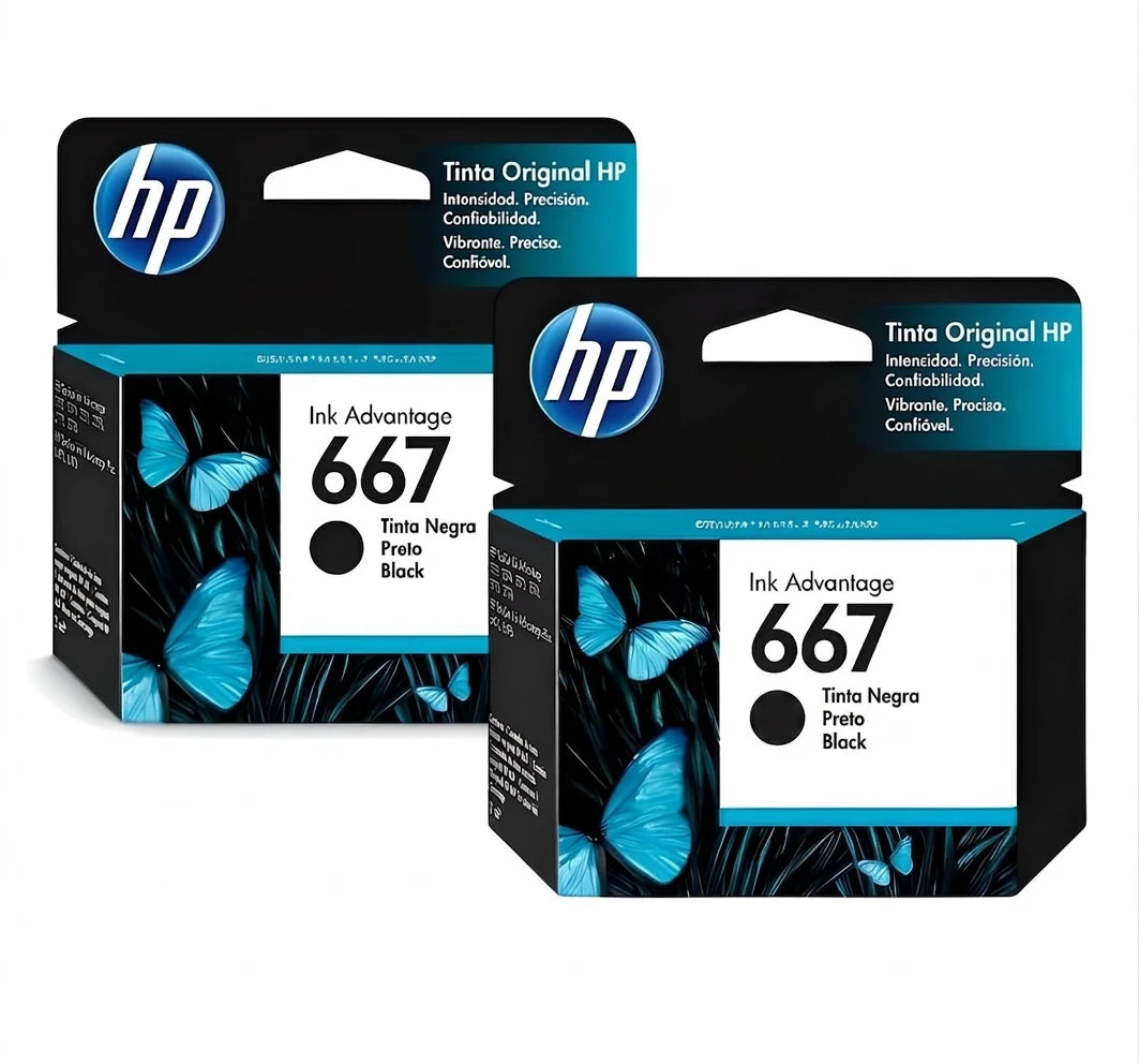 Pack Cartuchos de Tinta HP 667 Negro Original