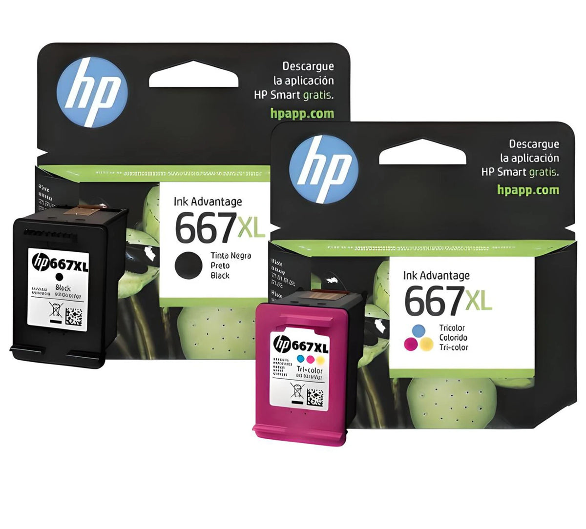 Pack Cartuchos de Tinta HP 667XL Original – Negro y Tricolor