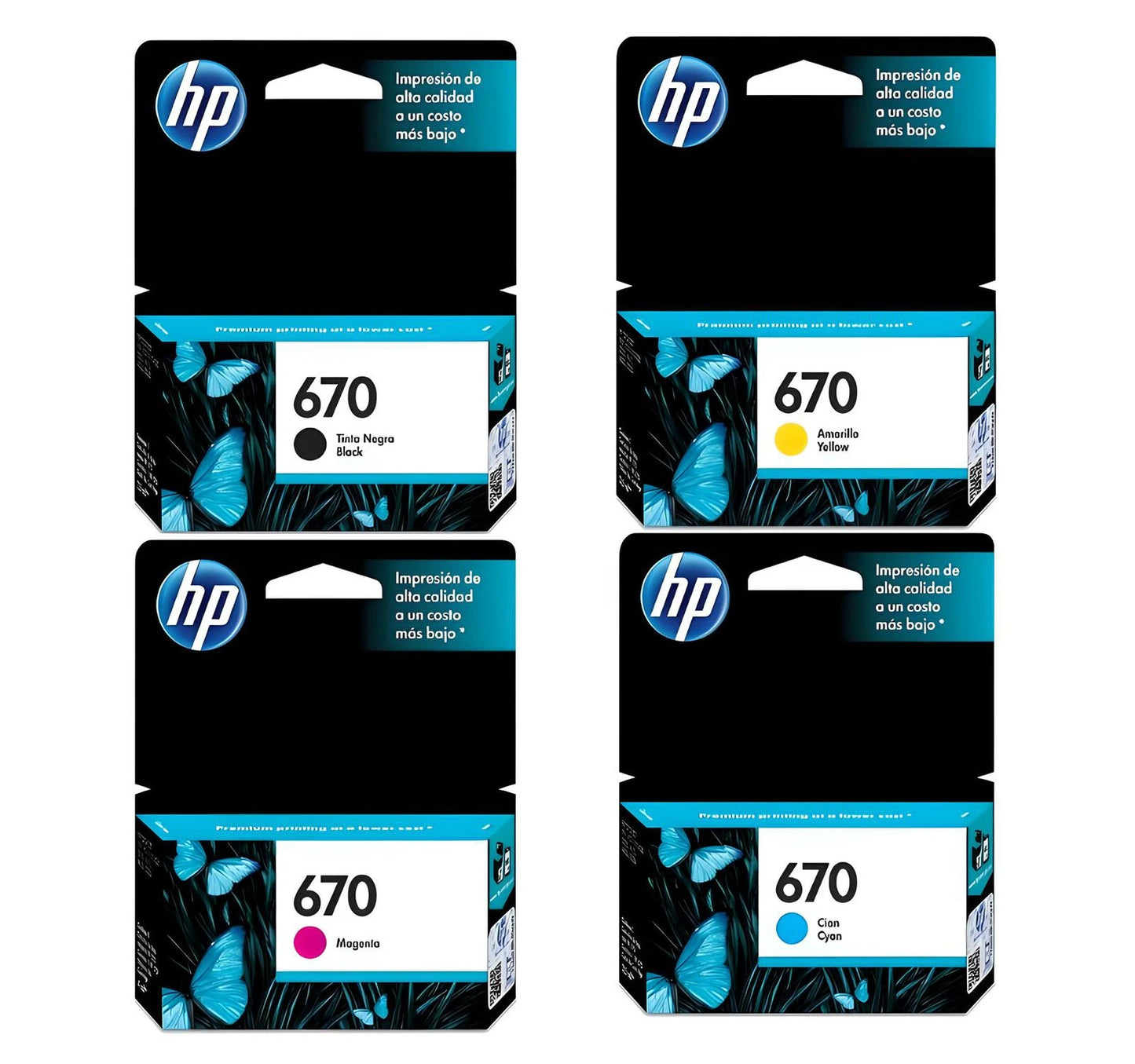 Pack Cartuchos Tinta HP 670 Original – 4 Colores