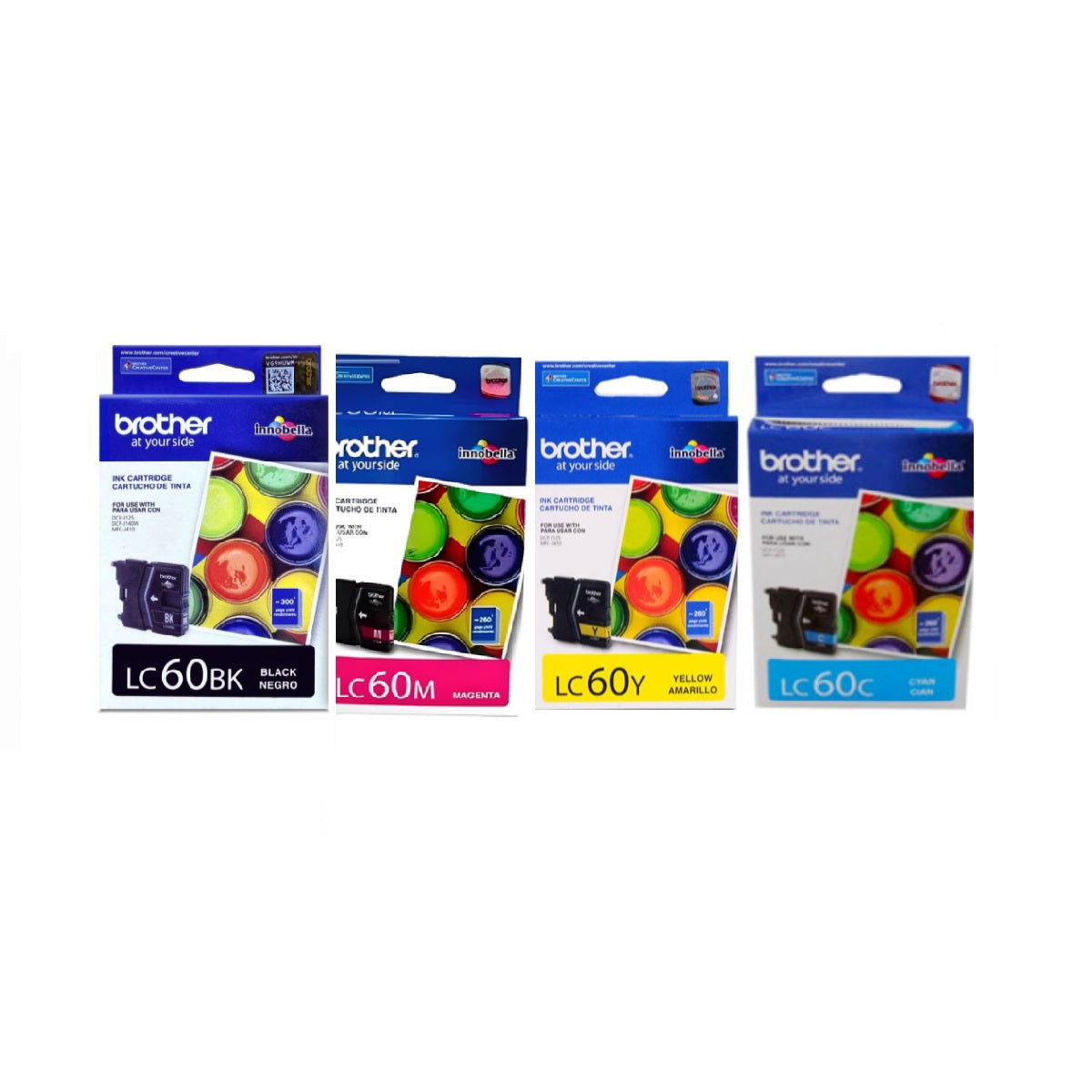 Pack Cartuchos Brother LC60 Original N/M/C/Y