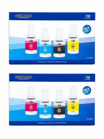 Pack X2 Botellas de Tintas Alternativo Canon Gi-190