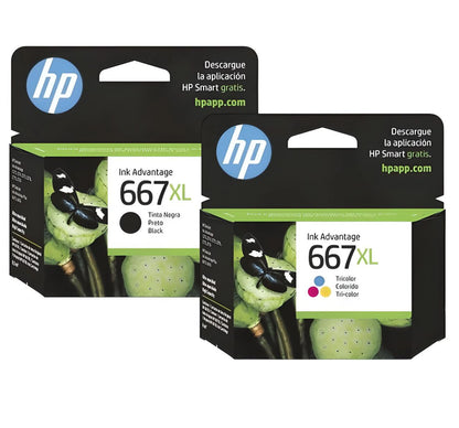 Pack Cartuchos de Tinta HP 667XL Original – Negro y Tricolor