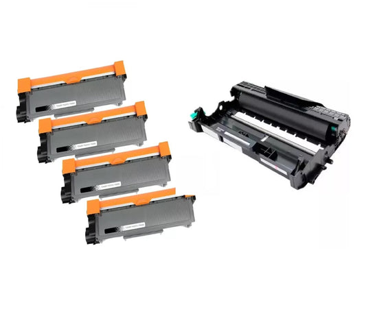 Pack 4 Toner Tn-2370 + DR-2340 L2320 L2520 L2720