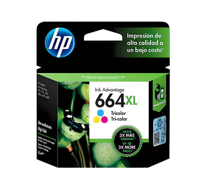 Cartucho Tinta HP 664XL Tricolor Original – Alto Rendimiento HP