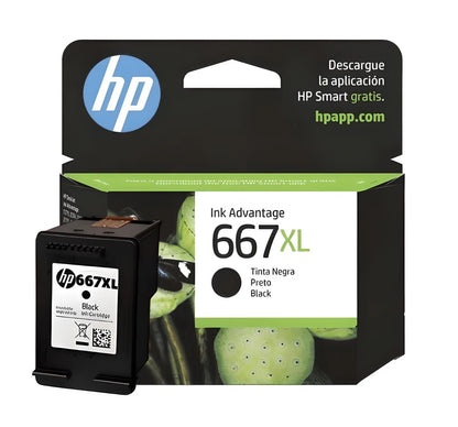 Cartucho de Tinta HP 667XL Negro Original – Alto Rendimiento