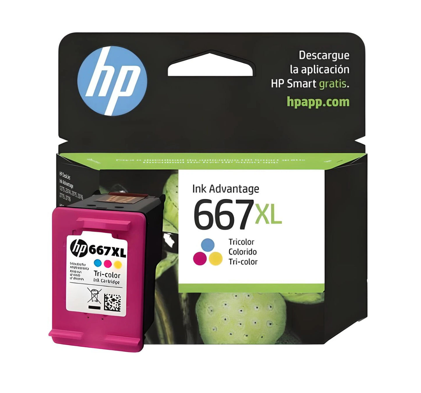 Cartucho de Tinta HP 667XL Tricolor Original – Alto Rendimiento